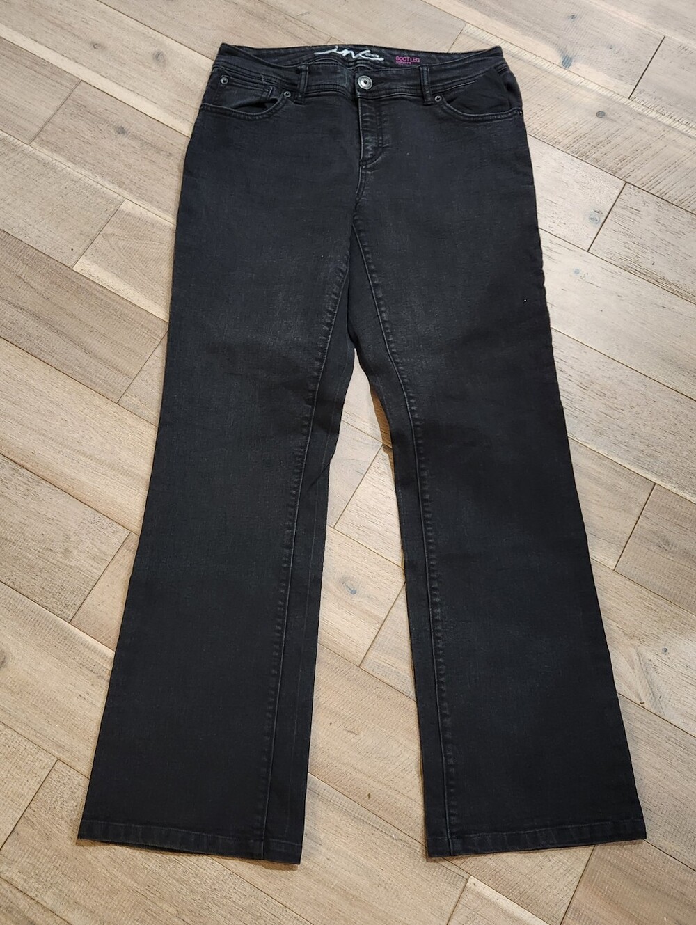 INC Womens Bootcut Jeans Curvy Fit Black Size 8 midrise